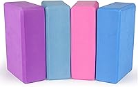 Yuilgdo 4 Pack Yoga Blocks 9x6x3 Inch High Density EVA Foam Bricks - Non-Slip, Lightweight for Strength, Flexibility, Balance in Yoga Pilates Meditation