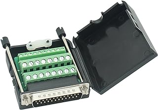 Connector DB25 D-SUB Male Adapter 25-pin Port Adapter to Terminal Connector Signal Module Db25 Breakout Board Solder-free With case(Male Connector, DB25 With case)
