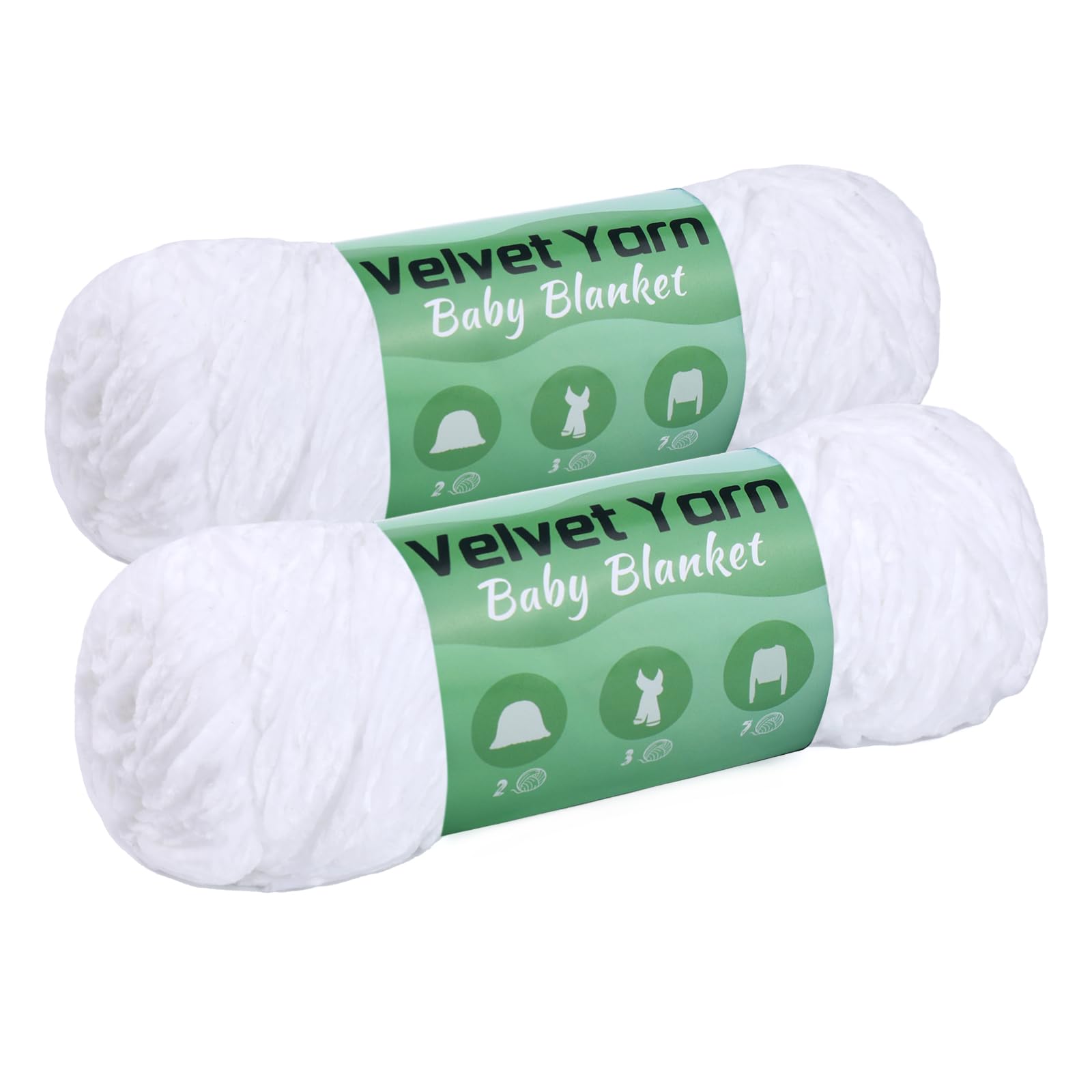 Chenille Soft Yarn, 2 * 100g Soft Chenille Yarn with Crochet Hooks and Accessories for Knitting Fancy Yarn and Pattern Knitting Creations