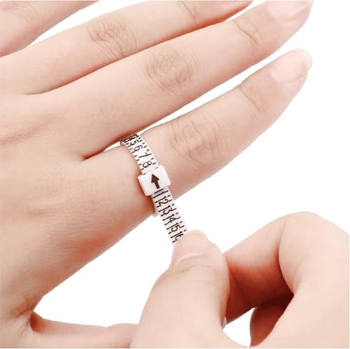 Miniatura 6 de Juego de medidores de anillos de plástico de 1 a 17 EE. UU., herramienta de medición de dedos, herramientas de tamaño de joyería, medidor de anillos
