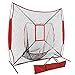 Epetlover 7’ x 7’ Baseball Softball Hitting & Pitching Practice Net Portable Batting Catching Throwing Training Net with Strike Zone, Metal Bow Frame and Carry Bag, for All Skill Levels