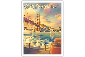 Kerne Erickson's Vintage Travel Poster: San Francisco's Golden Gate Bridge