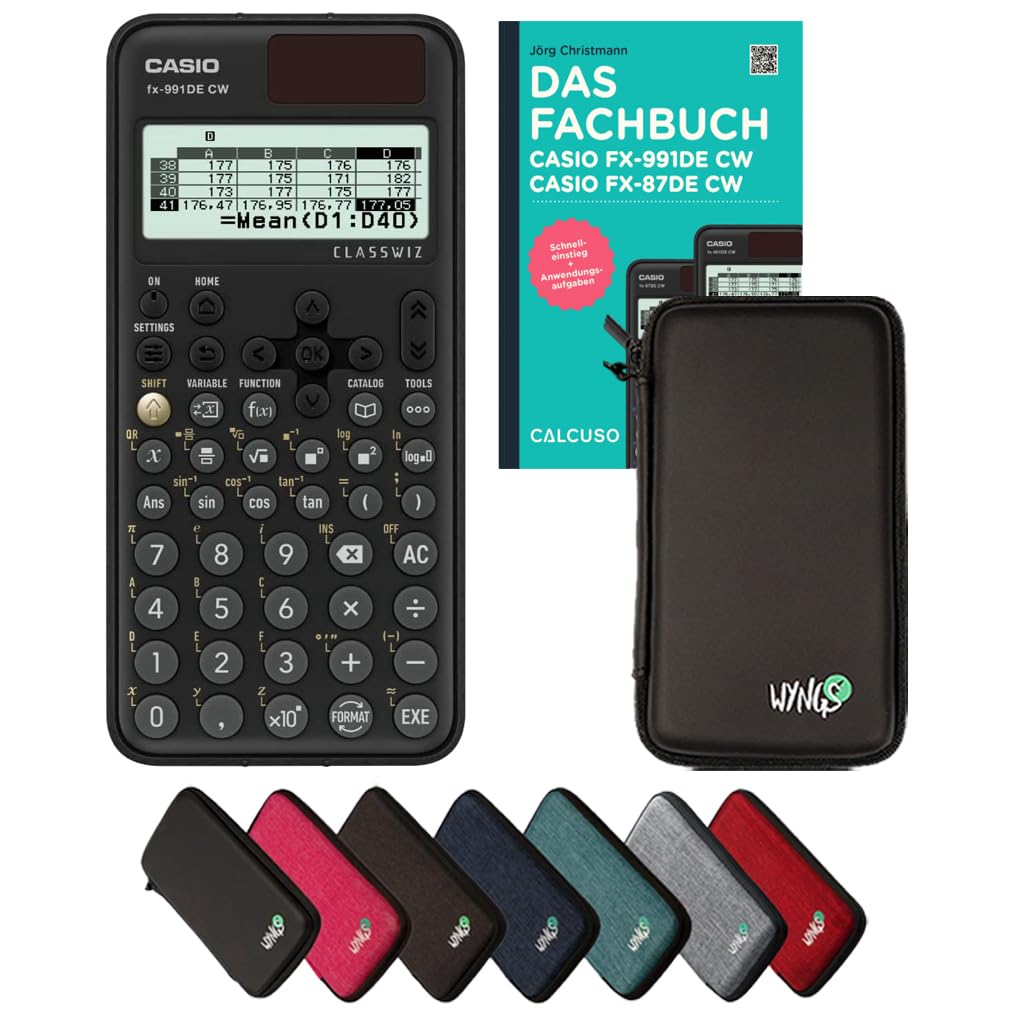 CALCUSO Paquete Estándar Negro con Calculadora Casio FX-991DE CW (Alemán)