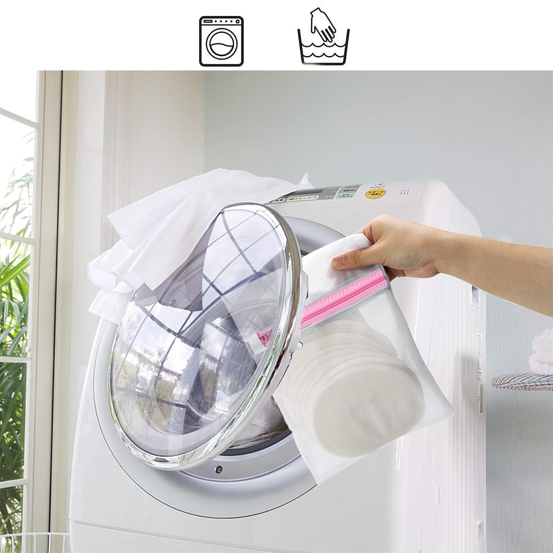 10pcs Coussinets d'allaitement en Fibres de Bambou Organique, Lavables et Réutilisables, Hypoallergéniques et Super Absorbants,Compresses d'allaitement avec 1 sac à linge et 1 sac de rangement