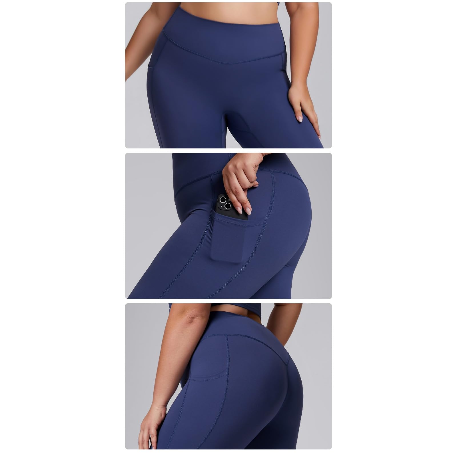 KIRYU Damskie 2-częściowe stroje do jogi plus size wysoka talia kontrola brzucha legginsy do jogi i biustonosz sportowy zestaw wsparcia uderzenia