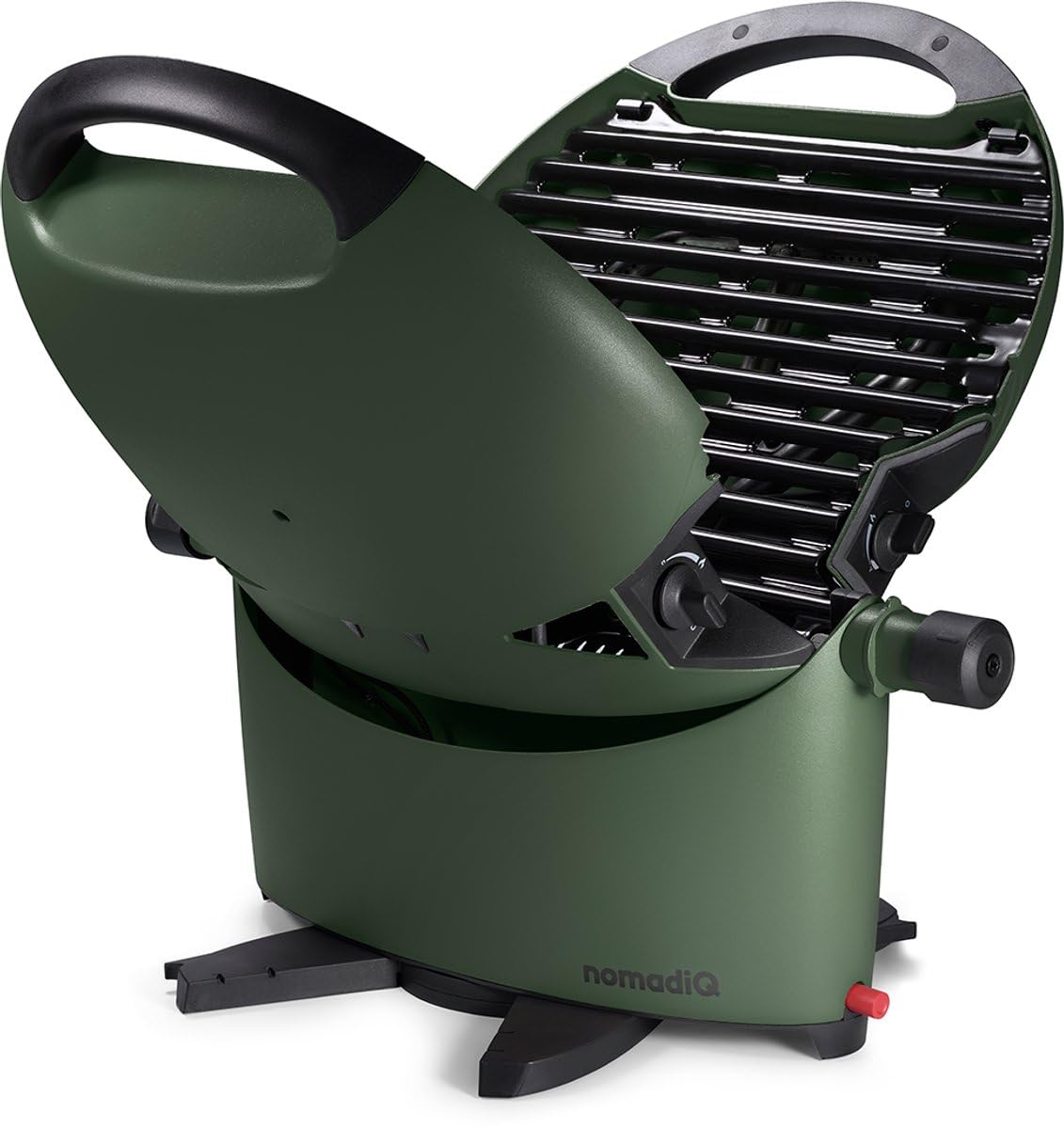 NOMADIQ BBQ Camping | Barbacoa de mesa | compacta | 2 quemadores | barbacoa de gas camping | parrilla de gas balcón autocaravana | placa de barbacoa, portátil, exterior, barbacoa, barbacoa para