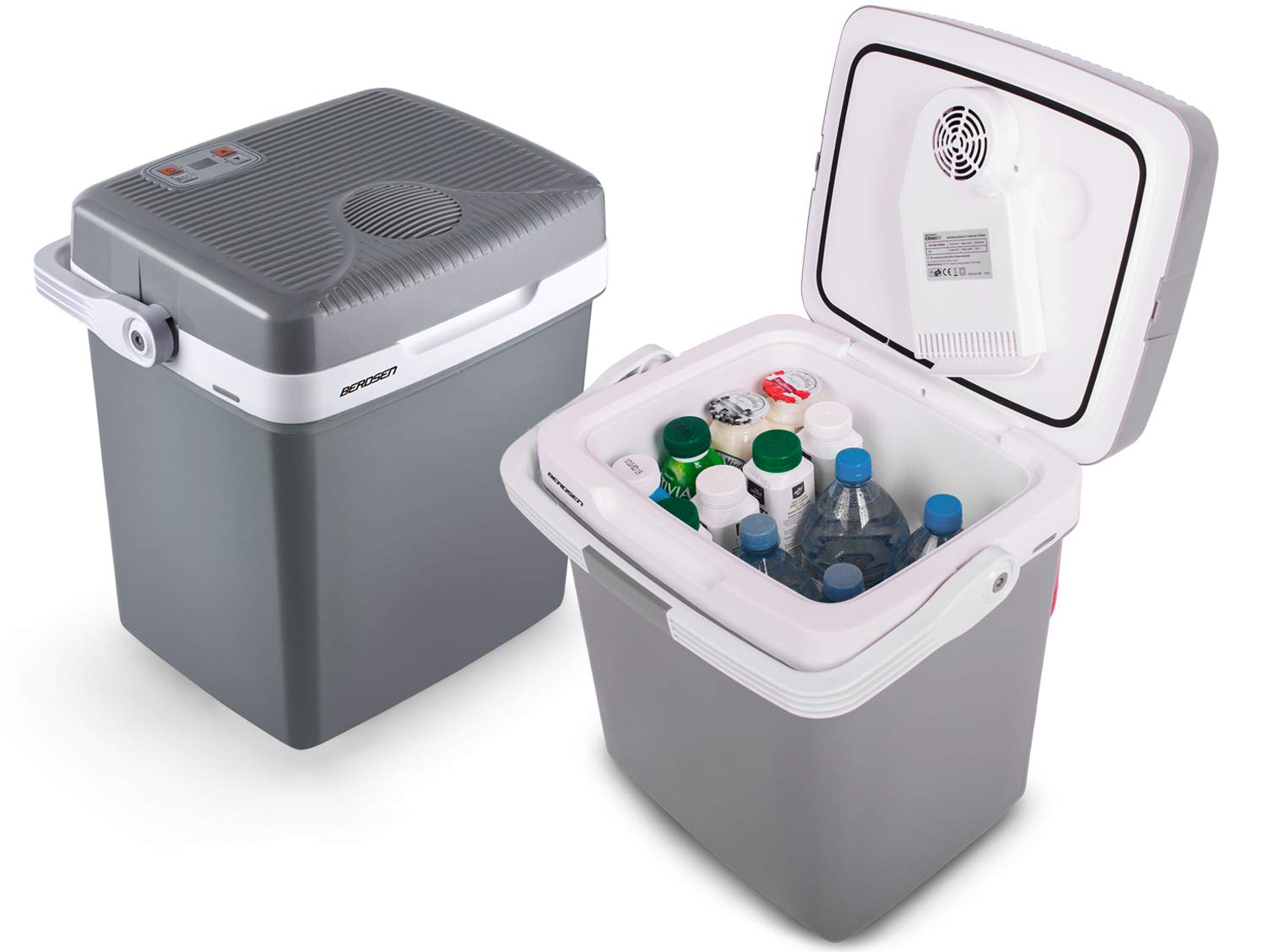 Berdsen Kühlbox Auto Camping Kühlschrank Für Auto LKW Boot Elektrisch Kühlung Bis 0°C Mit Wärmefunktion Bis 65°C 12V 230V Energiesparend 26L