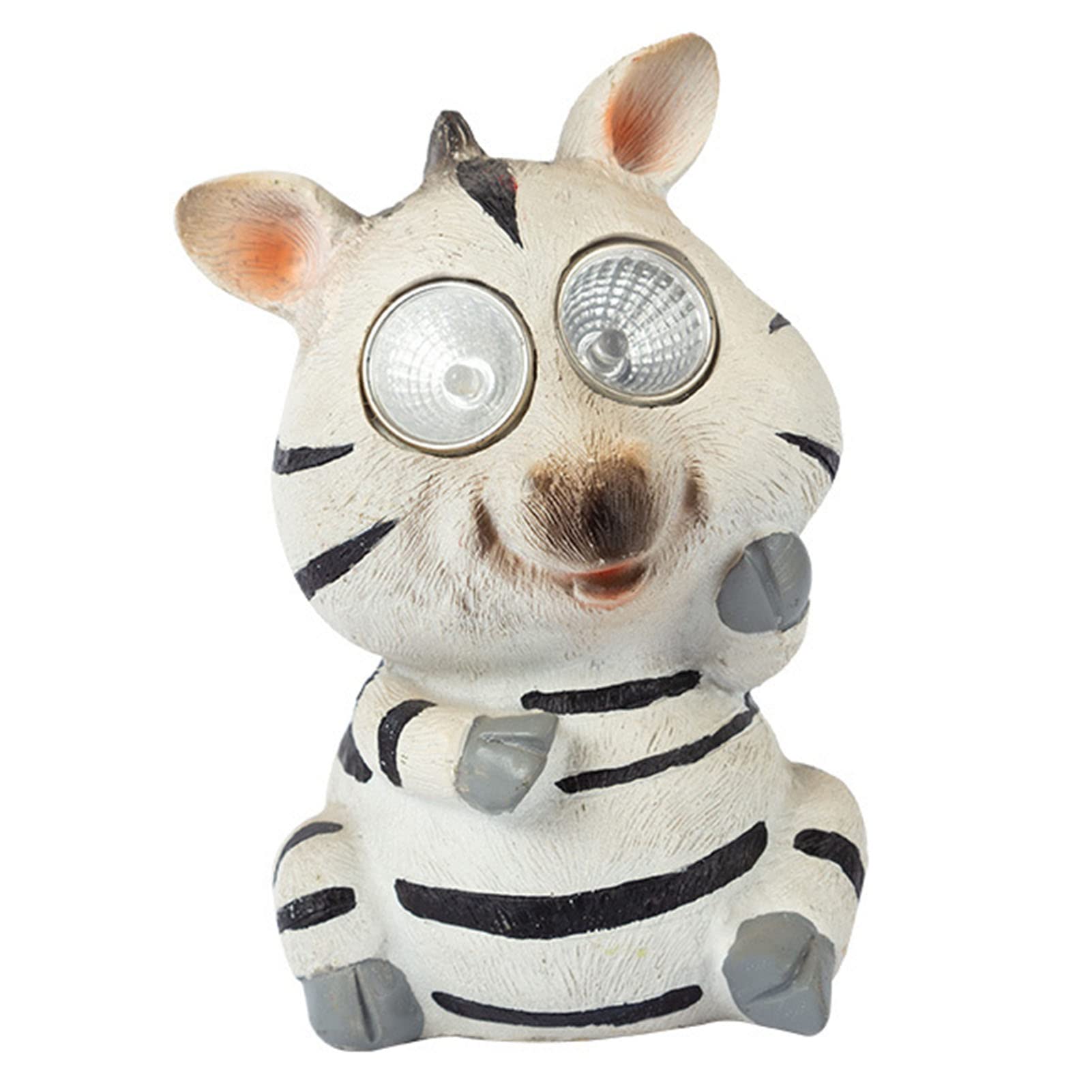 Statuette da Giardino, Zebra a Strisce realistica, Ornamenti a Luce Solare, Scultura in Resina di Piccoli Animali per Soggiorno, Giardino, Balcone, Cortile, Decorazione della Villa re