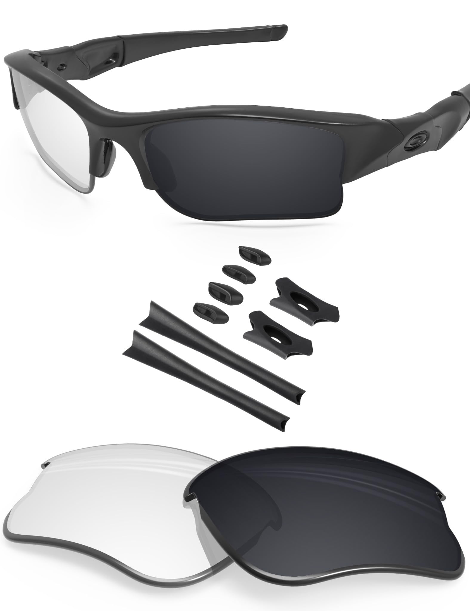 BLAZERBUCK Replacement Lenses &amp; Sock Kit for Oakley Flak Jacket XLJ Sunglass