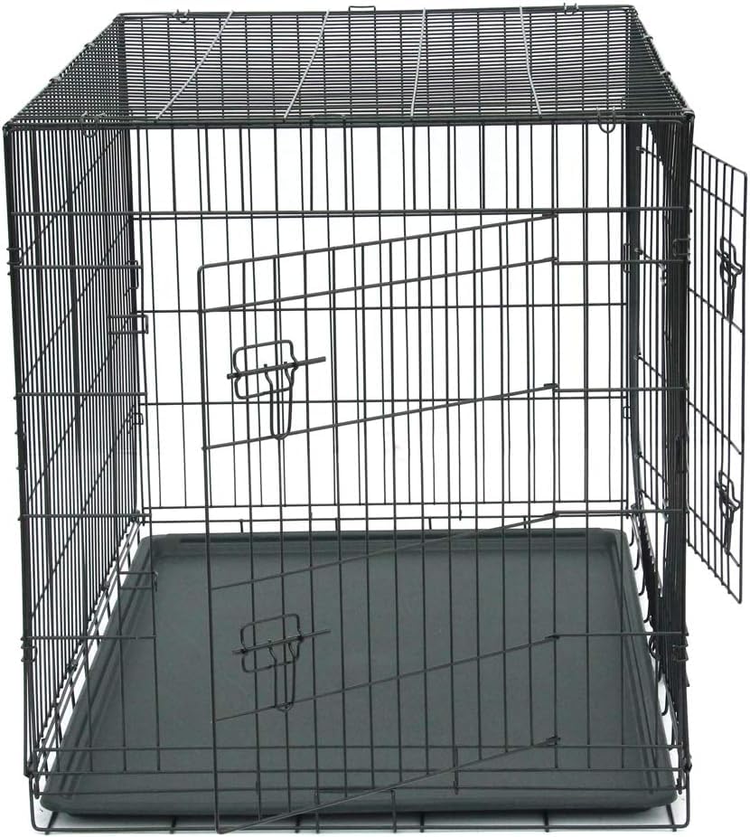 TactFire Hundekäfig Faltbar klappbar mit 2 Türen,Hundehöhle Hundebox Auto mit Bodenschale,(XXL) 121 x 74 x 81 cm,Zusammenklappbarer