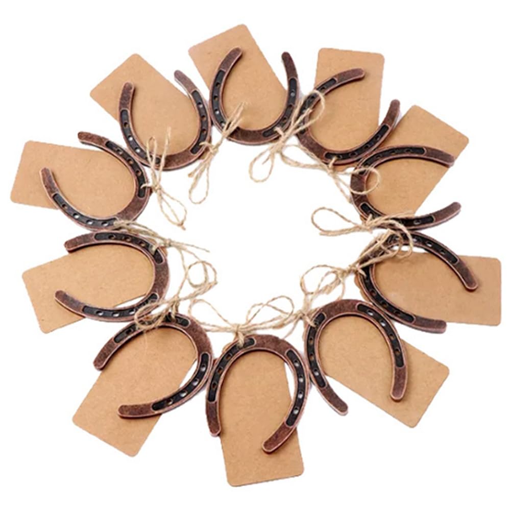 CTRLZS 10 Pcs Good Lucky Horseshoe Card Wedding Favors with Tags for Vintage Wedding Party Decor
