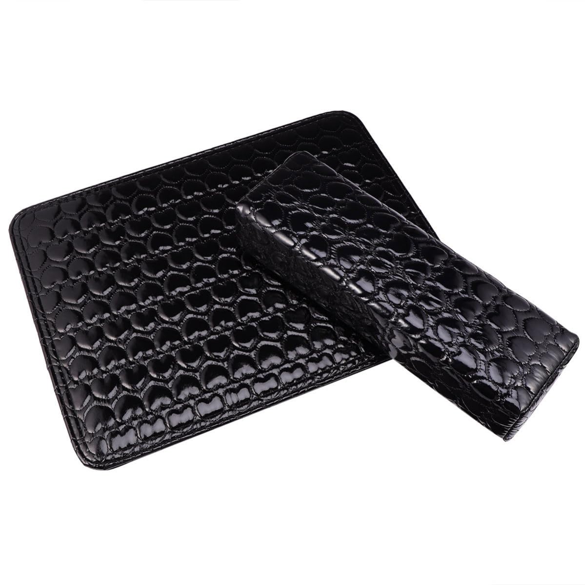 Manicure Hand Rest Cushion with Heart Pattern Pu Leather and Sponge, Comfortable Hand Support, Easy to Wipe, for Nail Art and Salon Decoration