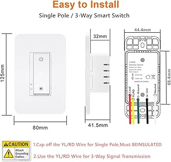Nexete Smart Wi-Fi Dimmer Switch, Dim Lighting from Anywhere, in