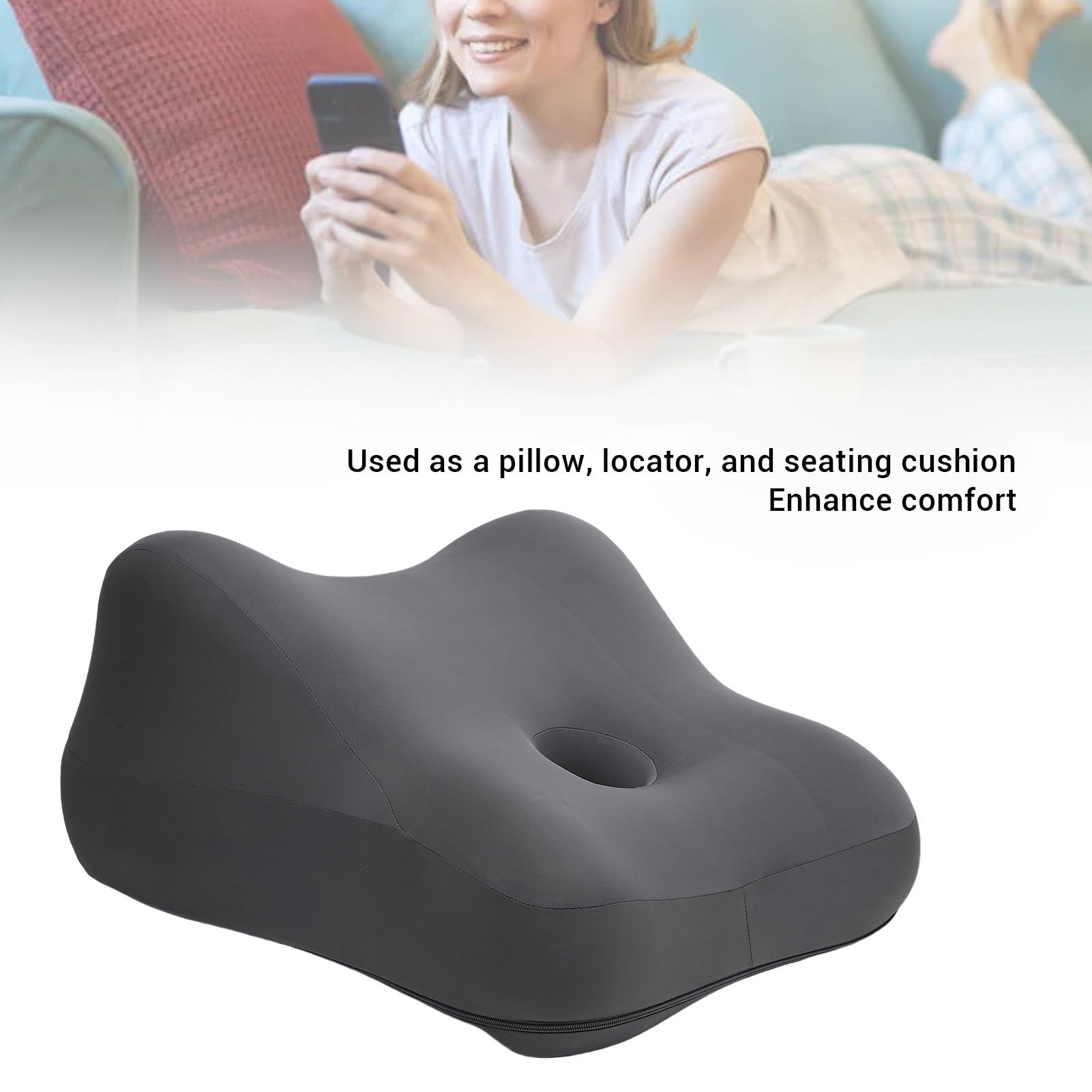 ZJchao Memoria de Cojín de Trasero Diseño de Onda de Algodón Multifuncional Almohada Moderna Moderna para Dormir Legs Elevando Las Piernas Cómodas Alivio Ergonómico de Postura (Gray)