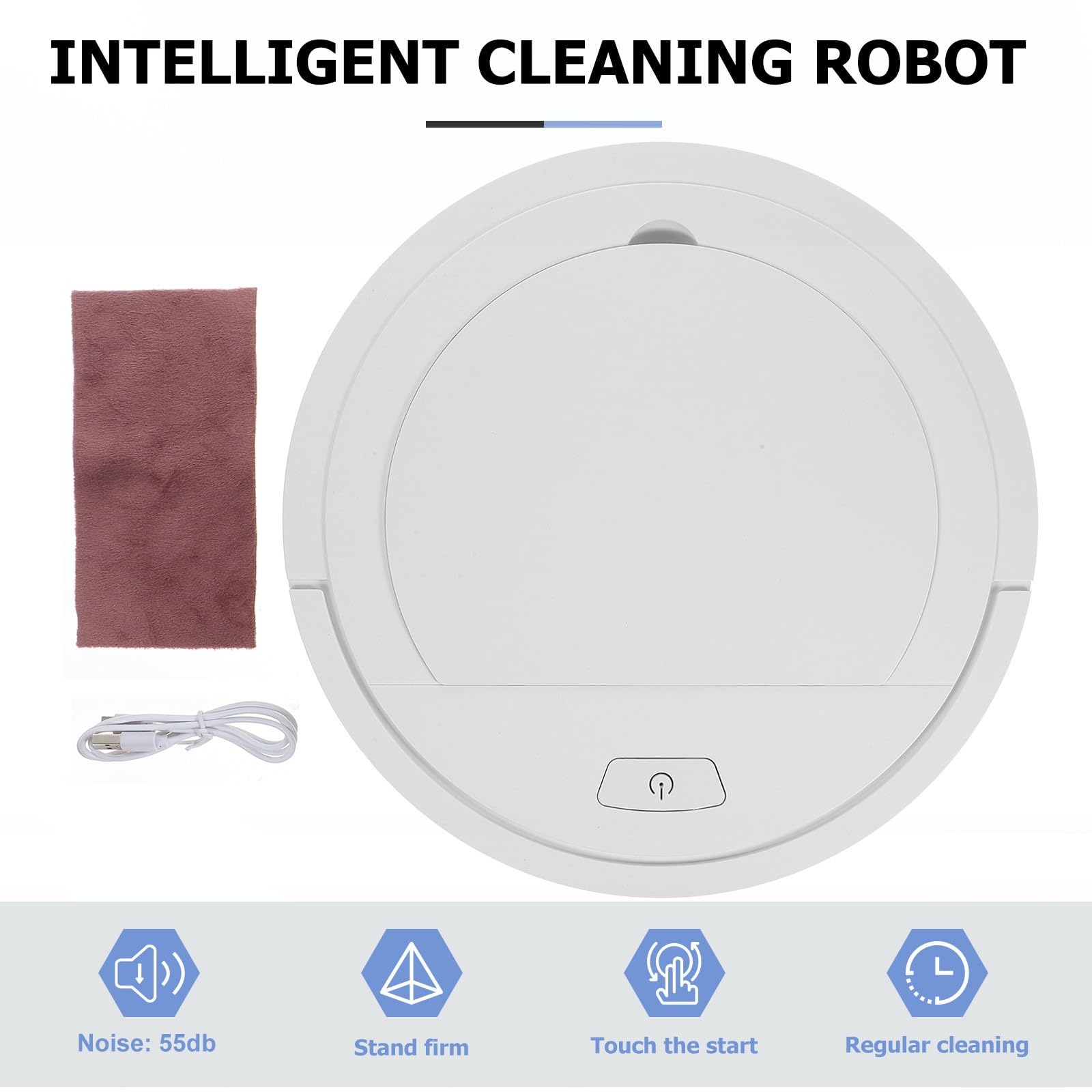 SECFOU Smart Robot Cleaner Senza Fili, Capacità 550ml, Bianco, per Home, Aspirazione Potente, Adatto a Uomo Anziano e Donna, per Pulizia di Casa