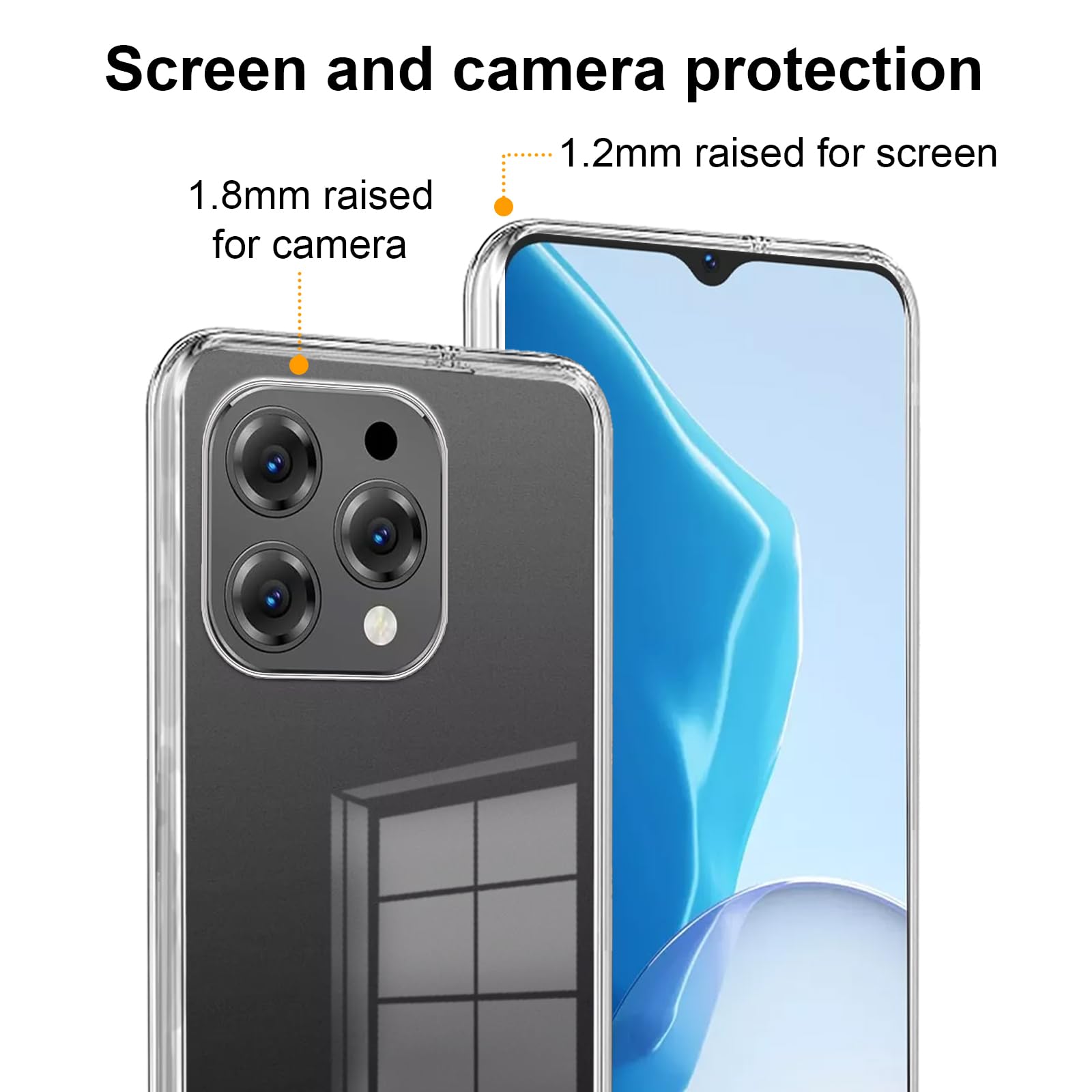 LYZXMY case for Doogee N55 Plus/Doogee N55/Doogee N55 Pro (6.56") transparent mobile phone case + 3 pieces tempered glass protective film - Image 3