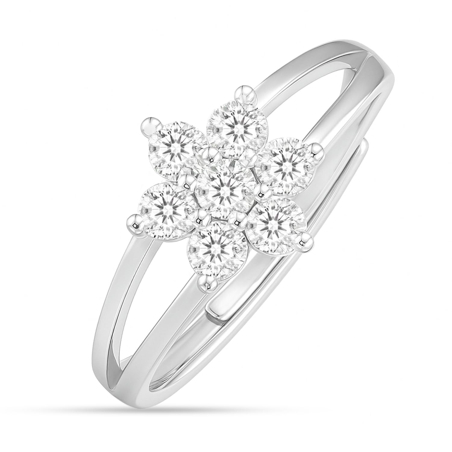 zavya Flower of Fortune Rhodium Plated Ring (Adjustable) | Gift for Women-picture-18