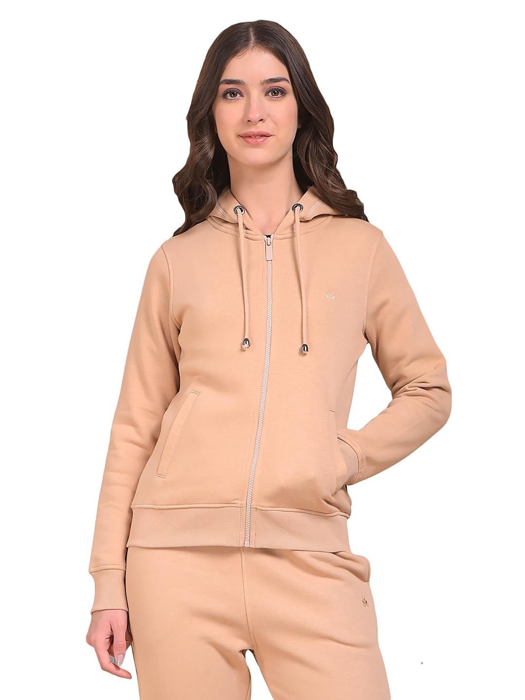 crimsoune club Women's Beige Hooded Neck Sweatshirt-picture-12