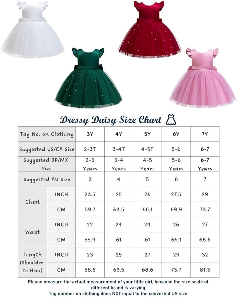 Dressy Daisy Baby Toddler Little Girls' Special Occasion Dress Wedding Pageant Flower Girl Birthday Party Gown with Pearl - Image 7