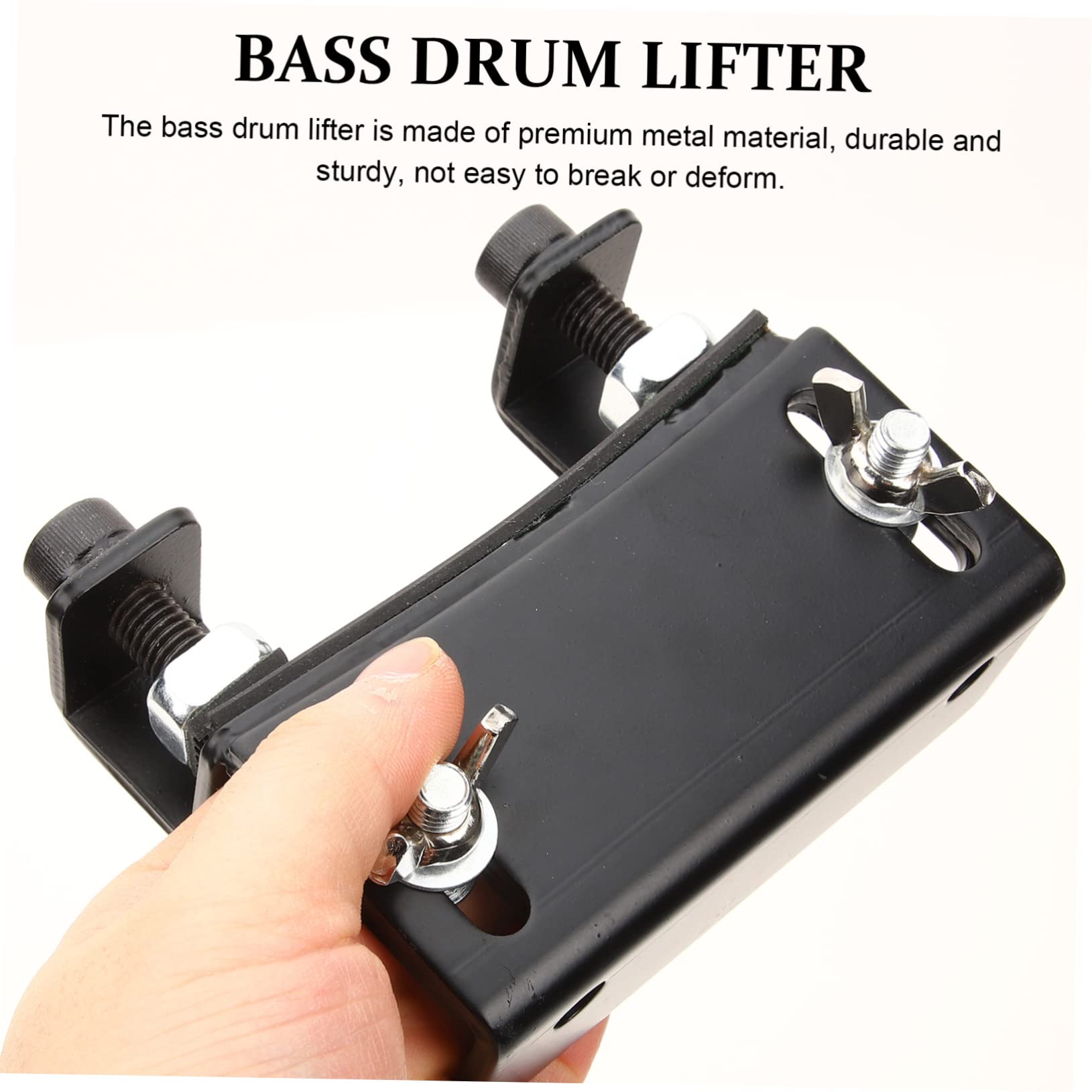 Bassdrum Plattformheber aus Metall für Höhenanpassung Schwarz