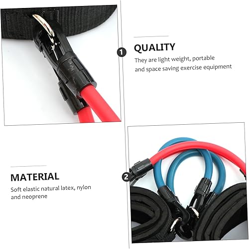 Miniatura 8 de BESPORTBLE 2pcs Leg Tube Strap Pilates Ankle Strap Leg Resistance Band Thigh Latex Band Adjustable Pull Rope