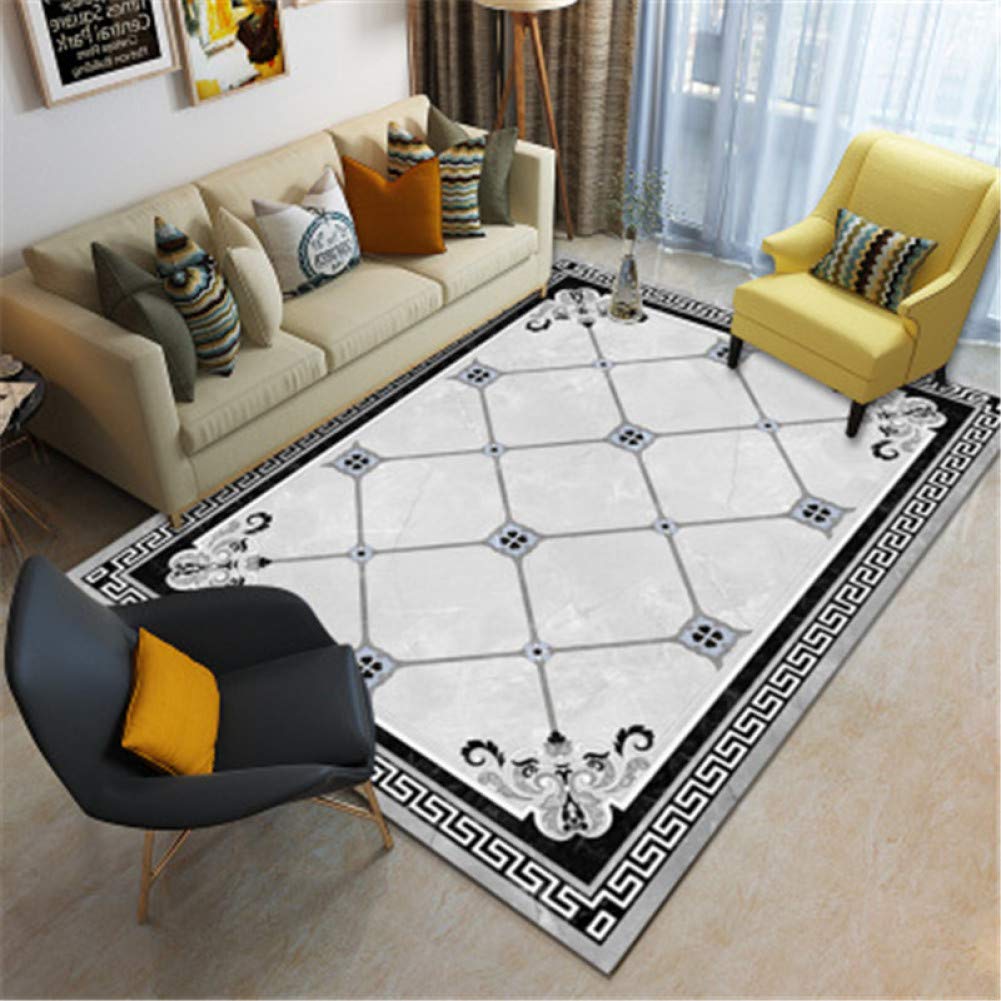 ALQDT White Carpet Large Rug Living Room Center Rugs Tappeti Salotto Rugs For Home Bedroom Modern Floor Mat,6,80X120CM