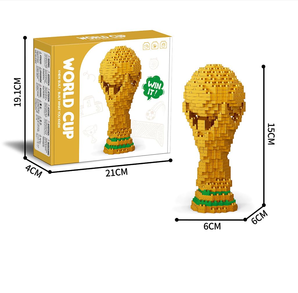 Jeu de Construction Trophée de la Coupe du Monde, Trophée Miniature de Champion, Jeu de Construction Amusant pour Ados et Fans de Football