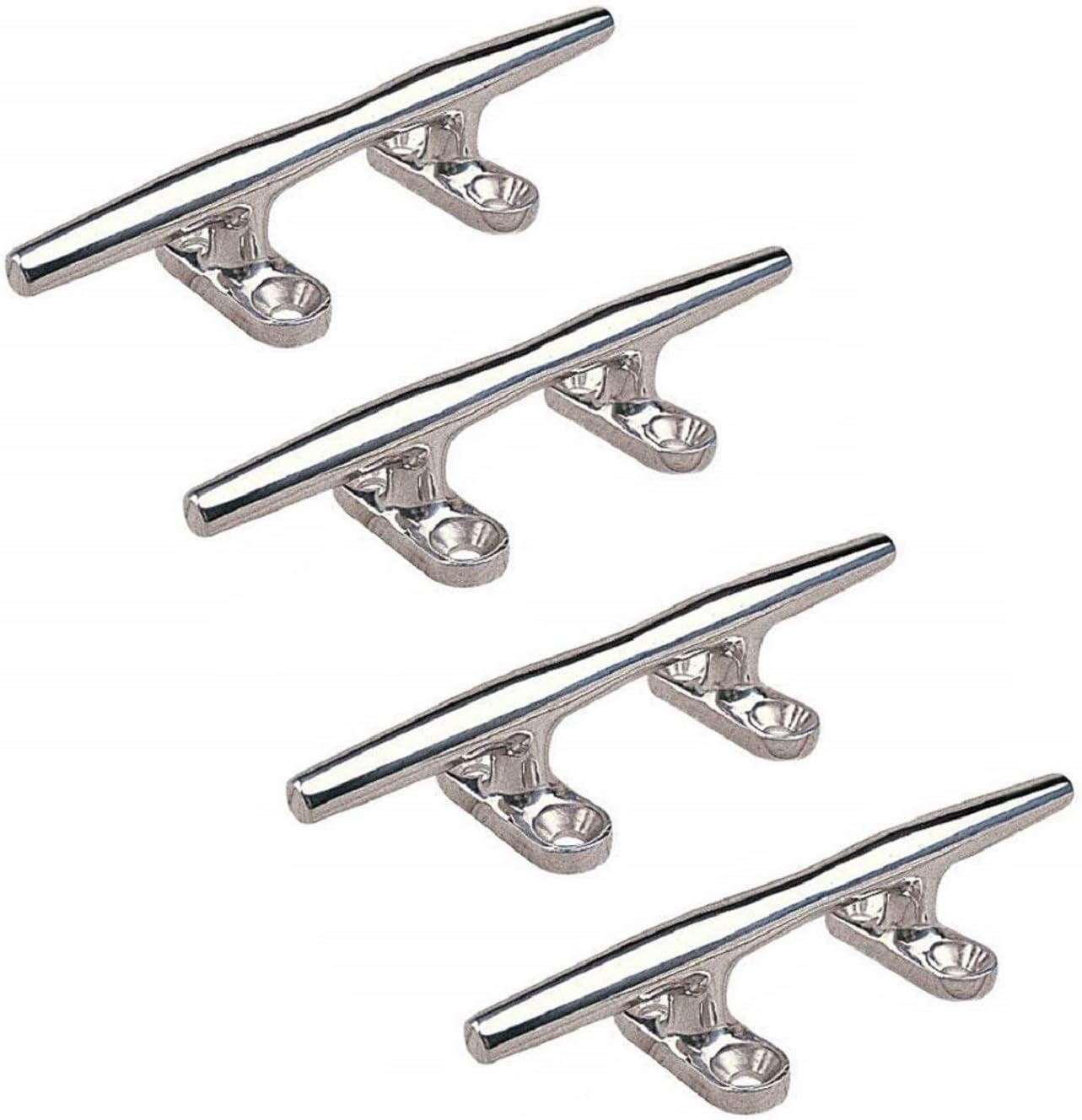 Amarine Made 4 Pack Stainless Steel Open Base Cleat-4 Inch Boat Cleats,Rope Cleat,Boat Dock Cleats - Ideal for Marine, Deck,Nautical Decor,Cabinet Pull/Towel Hook/Coat hanger-9995S4 : Sports & Outdoors