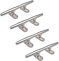 Vista 9 de Amarine Made Paquete de 4 tacos de base abierta de acero inoxidable, tacos de barco de 4 pulgadas, tacos de cuerda, tacos de muelle de barco, ideal