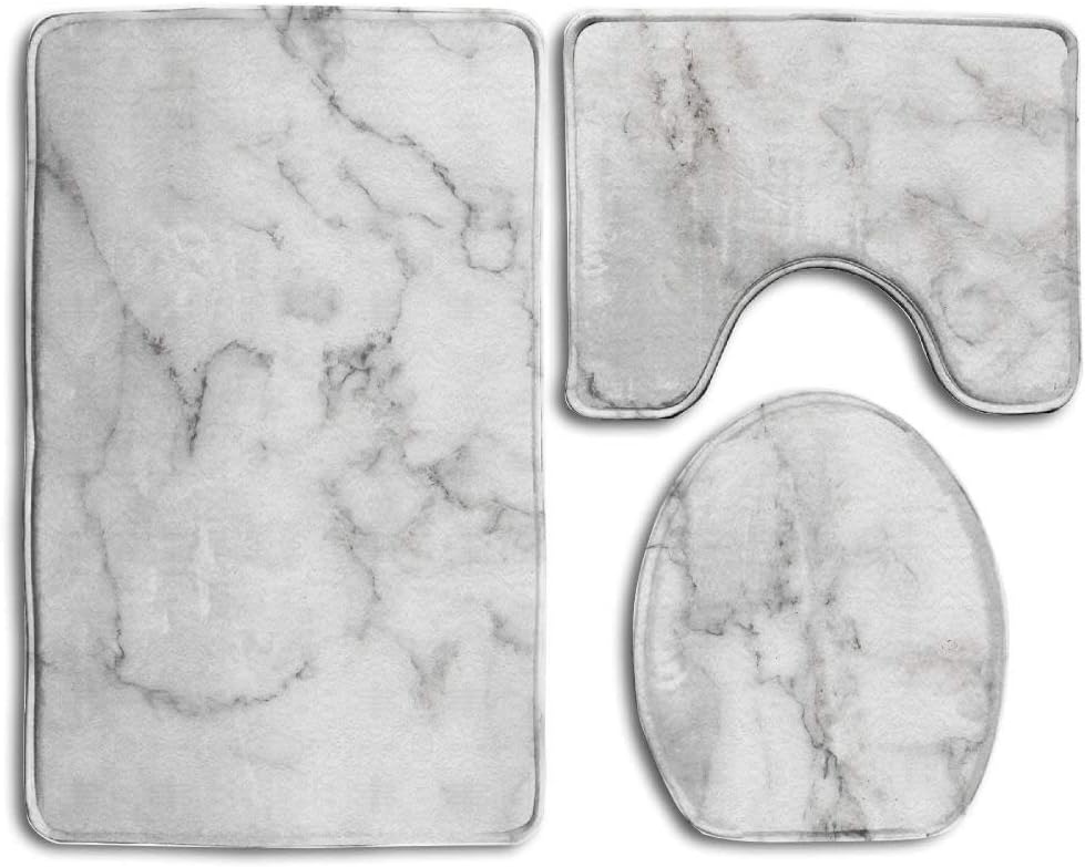 Natural White Marble Texture For Background Or Skin Tile Wall Luxurious Picture High Resolution Bathroom Rug 3 Piece Bath Mat Set Contour Rug And Lid Cover