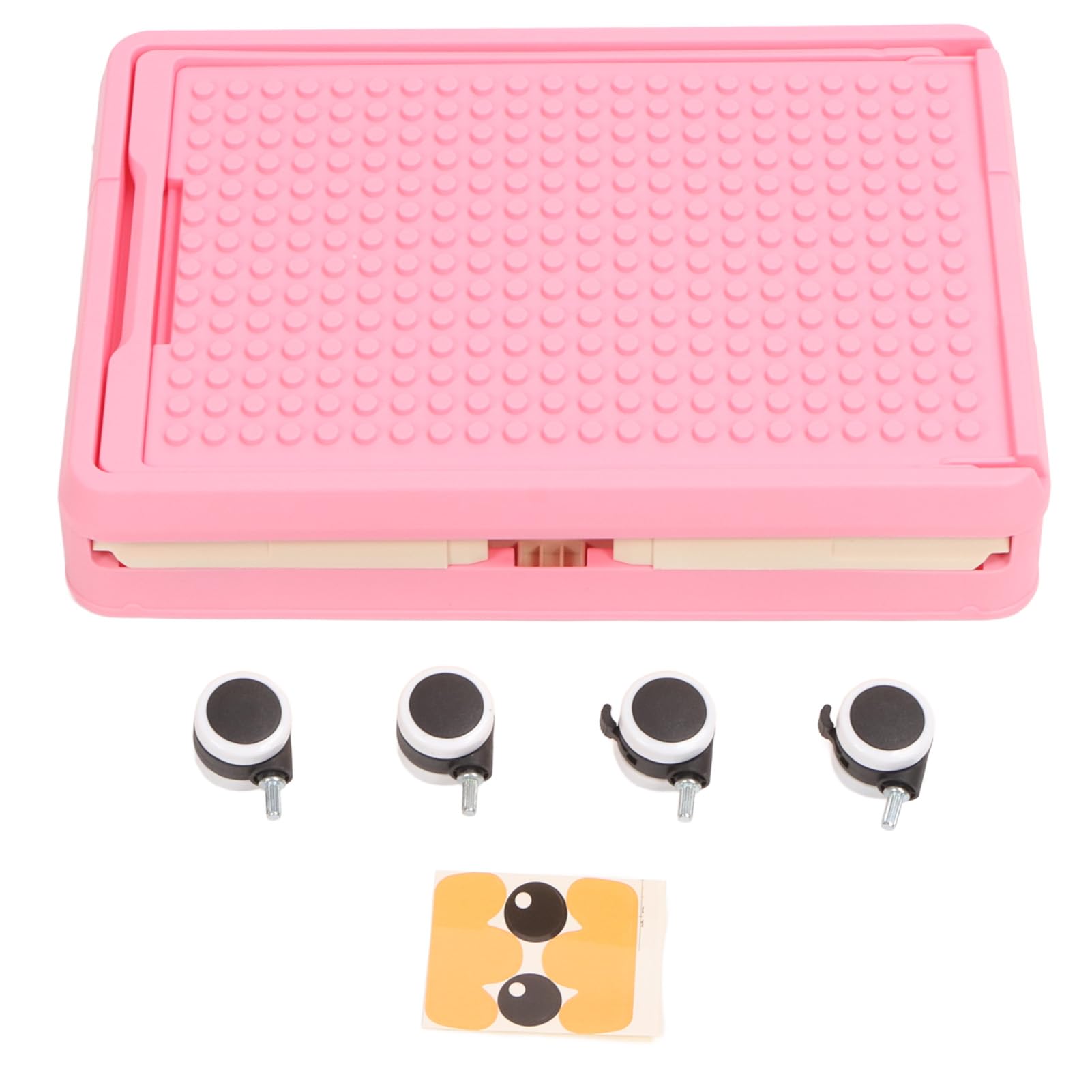 Jiawu Contenedor de Almacenamiento de Juguetes con Ruedas, Organizador de Almacenamiento de Juguetes Plegable, Organizador de Juguetes PP, Ahorro de Espacio para Refrigerios (PINK)