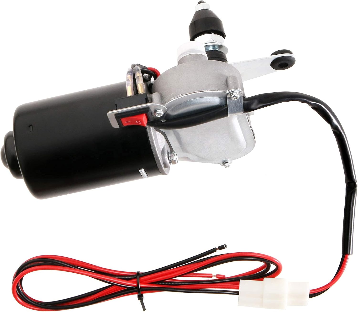 Universal 12V Motor Electric UTV Windshield Wiper Kit Compatible with Polaris Ranger RZR 570 800 900 1000 Turbo Talon Can Am Kawasaki etc. 90 Degree Angle, 1 Arm / 2 Blades