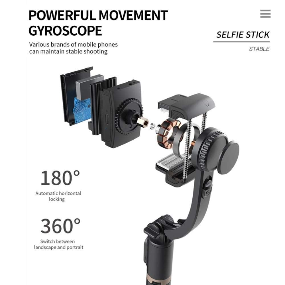 SONGR Treppiede Smartphone Asta Selfie con Stabilizzatore Gimbal Palmare Pieghevole Ad ASSE Singolo Bluetooth Adatto per Telefoni Cellulari Apple, Android, Xiaomi-Bianca