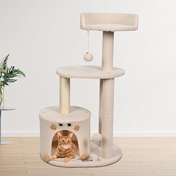33-in Heavy-Duty Cat Tree, Level Tower with Sisal Scratching Posts