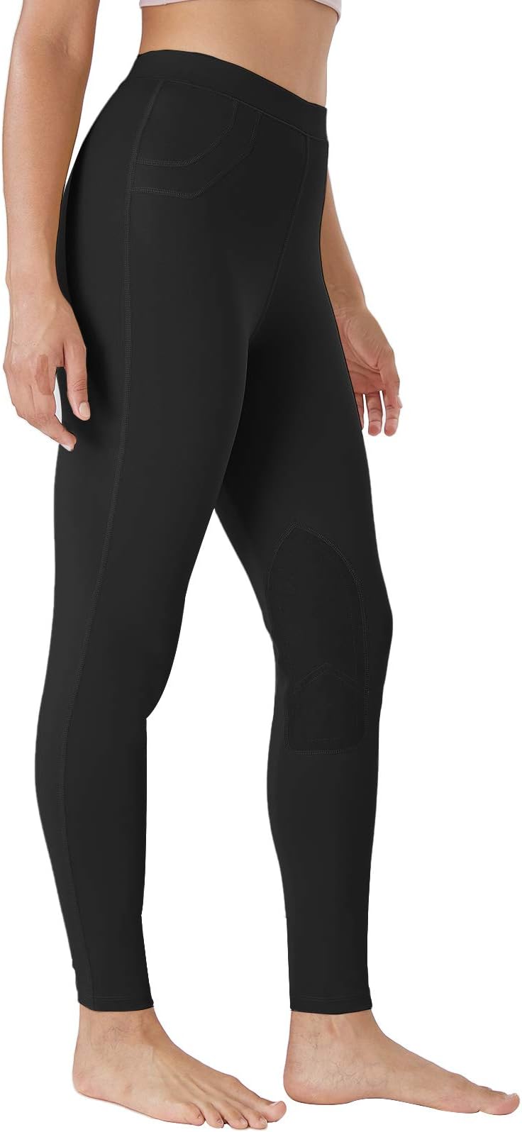 FitsT4 Sports Kids Horse Riding Tights Performance Knee Patch Pull On Equestrian Schooling Riding Pants