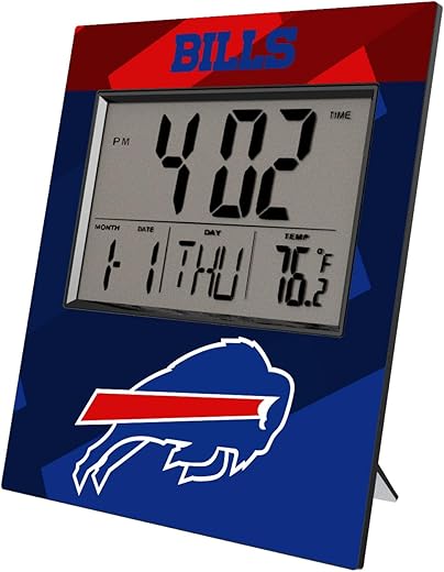 Keyscaper Buffalo Bills Color Block Digital Desk Clock