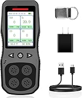 ZYKYCX 4-in-1 Rechargeable Gas Detector for O2, CO, H2S, LEL - Portable Multi Gas Monitor with Sound, Light, Vibration Alarms