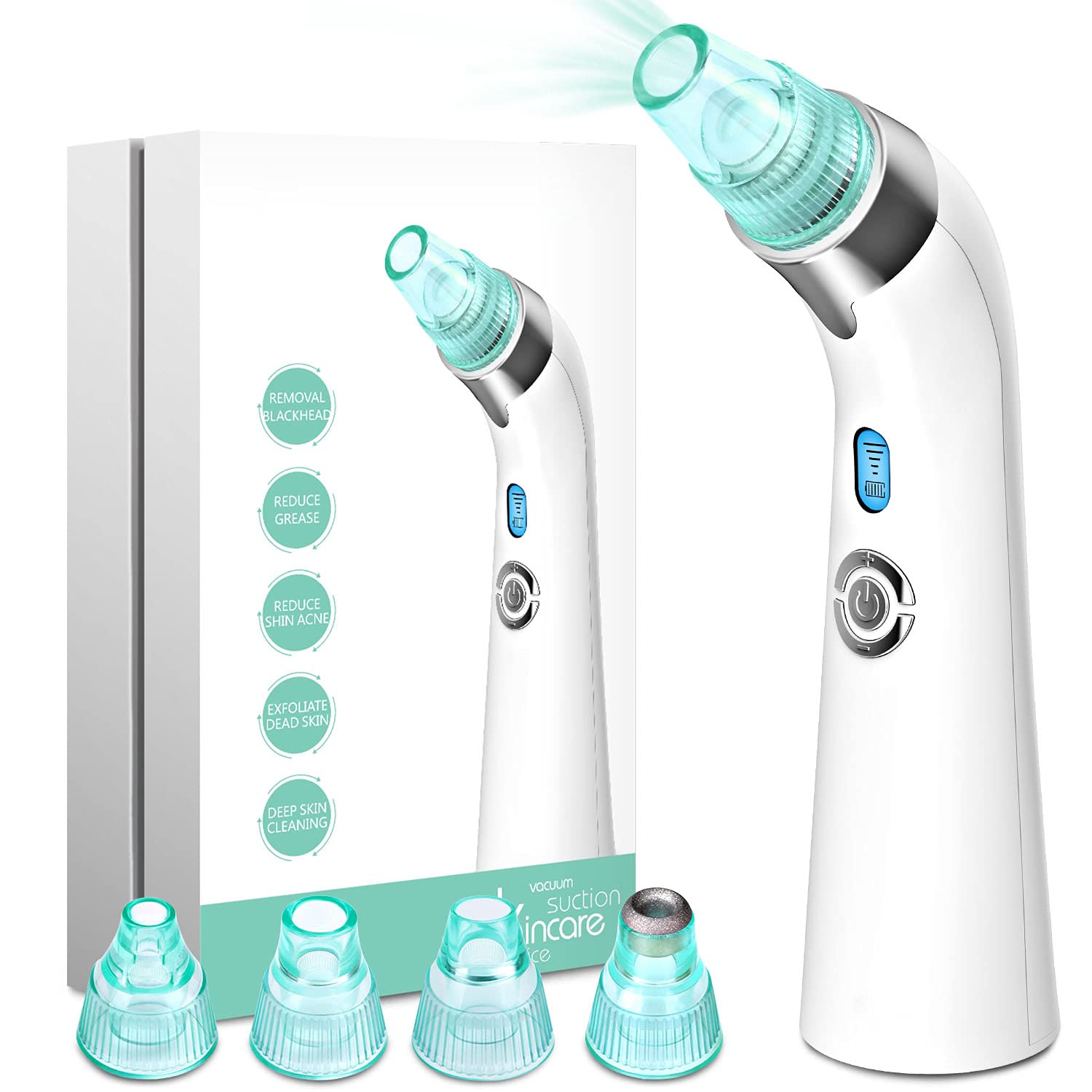Blackhead Remover Vacuum - Pore Cleaner Usb Rechargeable Acne Comedone Extractor Tool Machine with 5 Adjustable Suction Po...