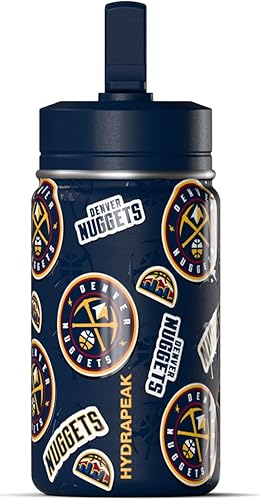 Miniatura 16 de Hydrapeak x NBA Botella de agua mini de 14 onzas oficialmente licenciada de los Atlanta Hawks para niños con tapa con popote y asa, reutilizable
