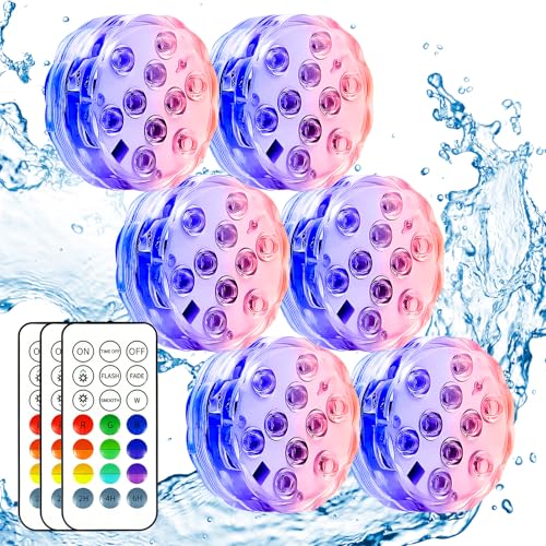 10% off - Sylawnlife 6 Pack LED Puck Lights, Battery Operated Puck Lights, 13 Color Changing Shower Lights for...