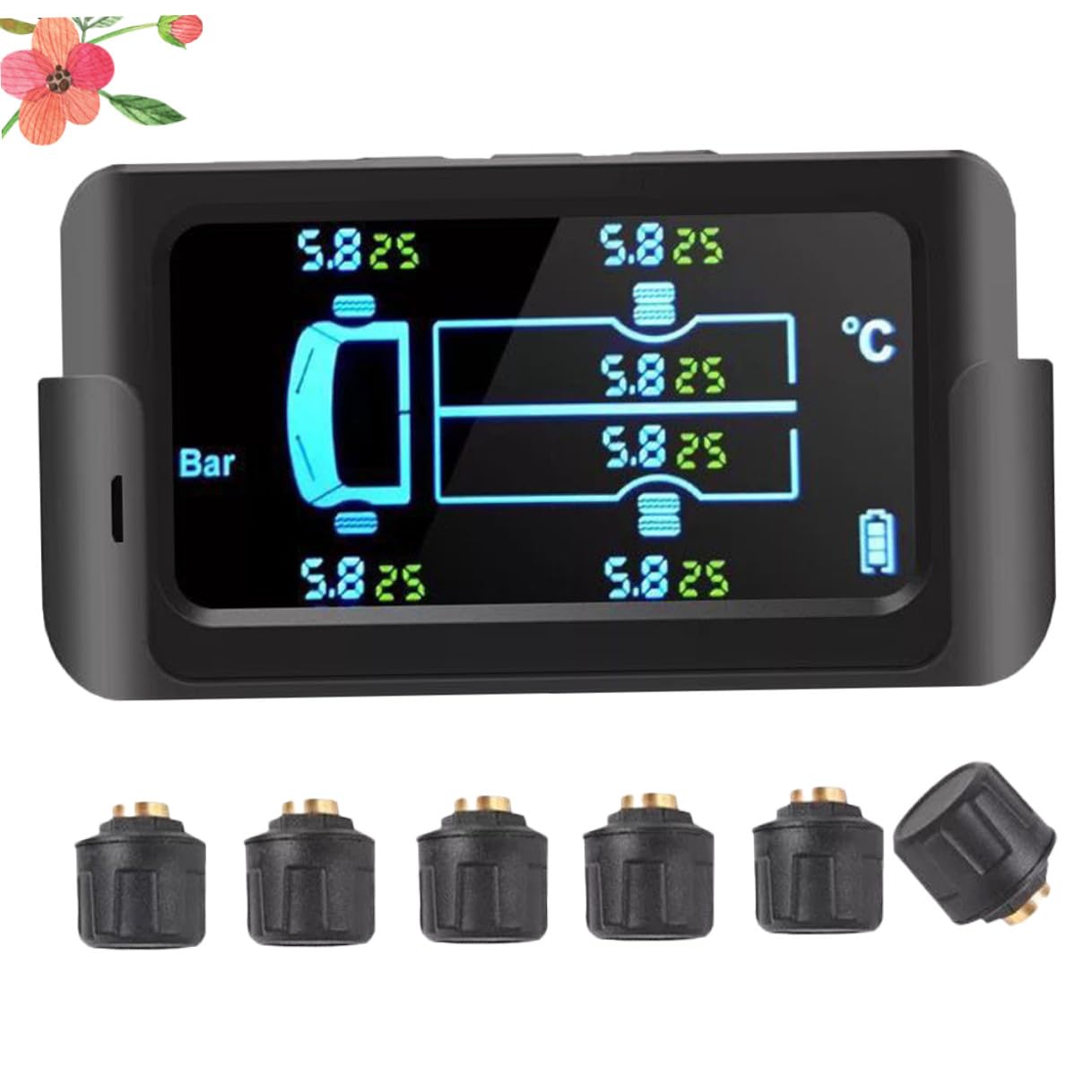 Sistema di Monitoraggio Pressione Pneumatici Solare per Camion e Autobus, Sensore Wireless ABS Pc, Monitoraggio in Reale, capacità