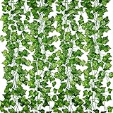 🍀 LANGLEBIG und WIEDERVERWENDBAR: Die Efeublätter werden aus Seidenstoff hergestellt und die Stiele aus Kunststoff. Die Stoffe sind robust, strukturiert und weich, wenn Sie Pflanzen lieben, aber Sie keine Zeit haben, sich um sie zu kümmern, ist dieser Efeu eine gute Wahl. Sie können den Efeu nach Ihren Wünschen zur Dekoration Ihres Hauses biegen und schneiden