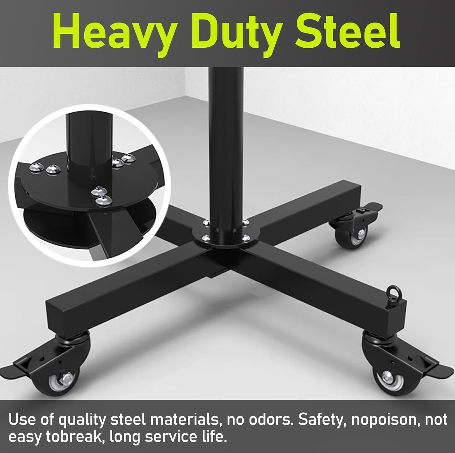 Olympic Rolling Weight Plates Storage-0.8/1.9in Apertures, Vertical Professional Barbell Bumper Plate Rack Holder for Strength Training, Gym Organizational Equipment