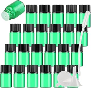TIANZD 150 Piezas 2ml Botellas Vacías de Aceite Esencial de Vidrio Verde con Tapa de Rosca Frascos de Vidrio de Muestra con Reductor de orificio para Cosmético, Aromaterapia, Viajes
