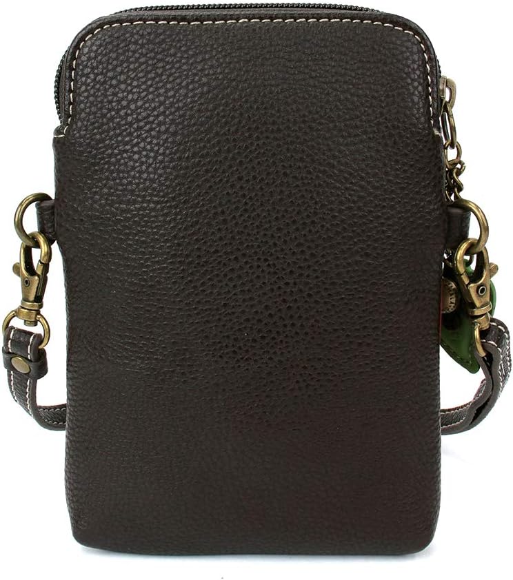 CHALA Plant Life Collection Cell Phone Crossbody Purse-Women PU Leather/Canvas Multicolor Handbag with Adjustable Strap - Rose A - pink - Image 3