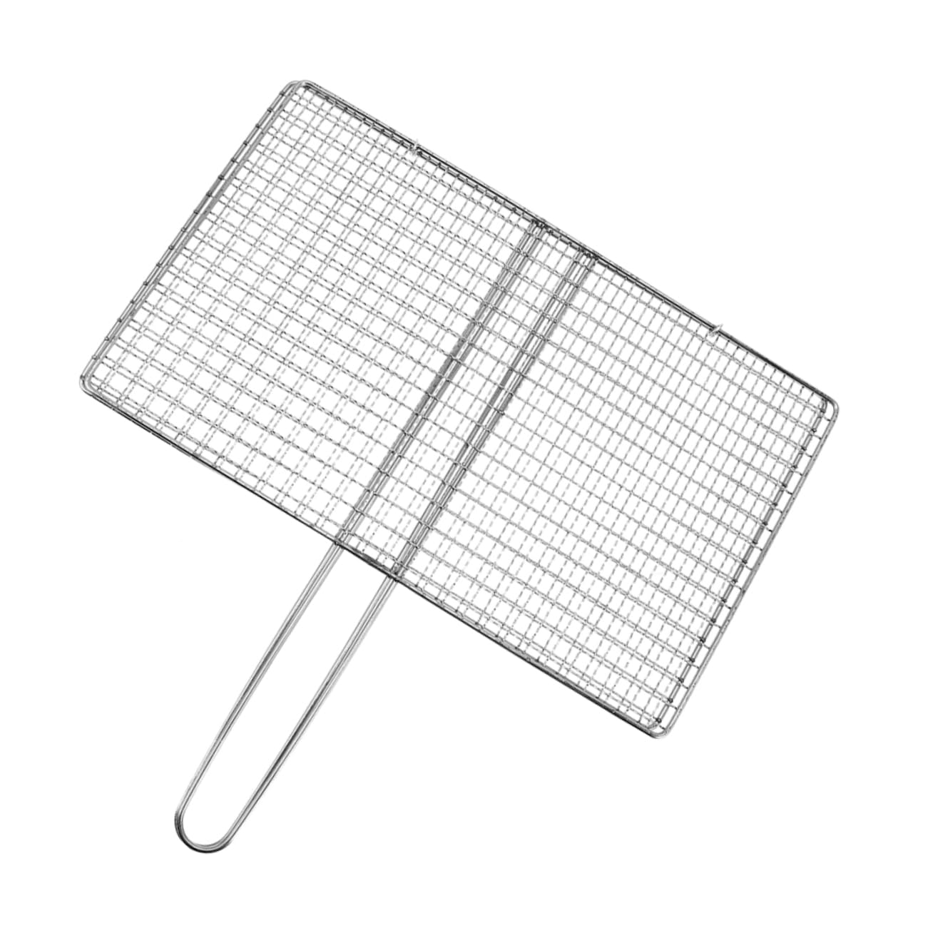 VICASKY Heavy Duty Fish Grilling Rack with Handle Stainless Steel Grill Basket for Meat Vegetables and Shrimp for Outdoor Grilling and Camping (mesh Grids Style)