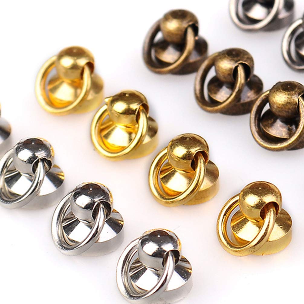 Healifty 6 Set Rivetto a Testa Tonda a Vite da 9 Mm con Anello di Trazione Teste di Chiodi Borchie Rivetti a Vite Artigianali in Pelle Accessorio Fai da Te in Metallo Fatto a Mano