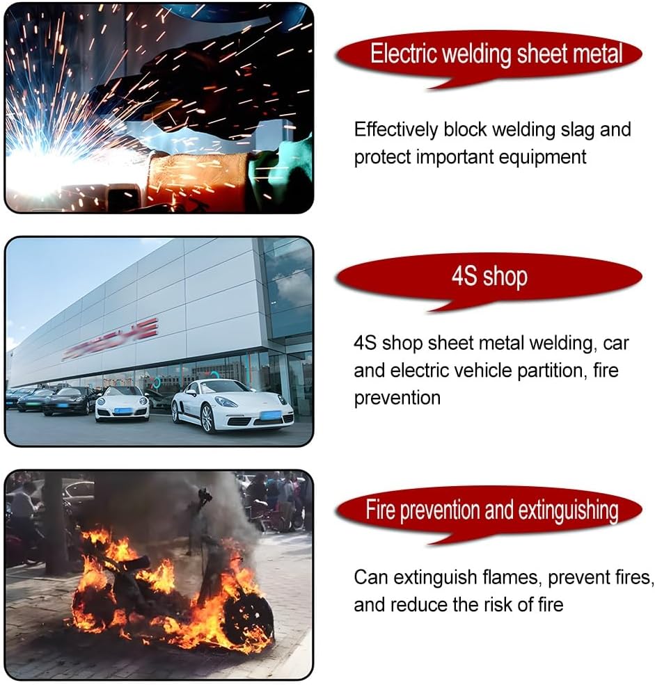 zktoermn Industrial Welding Curtain with Red Viewing Window, Flame Retardant Welding Blankets for Factories(2.1x2.5m)