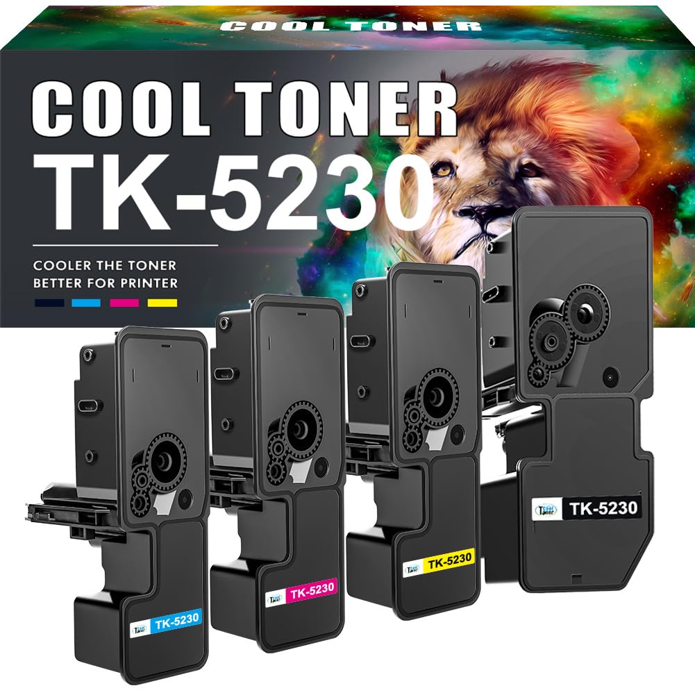 Cool Toner TK5230 Kompatibel für Kyocera TK-5230 TK 5230 für ECOSYS M5521Cdw M5521Cdn P5021Cdn P5021Cdw P5021 M5521 TK-5230K TK-5230C TK-5230Y TK-5230M (Schwarz Cyan Gelb Magenta, 4er-Pack)
