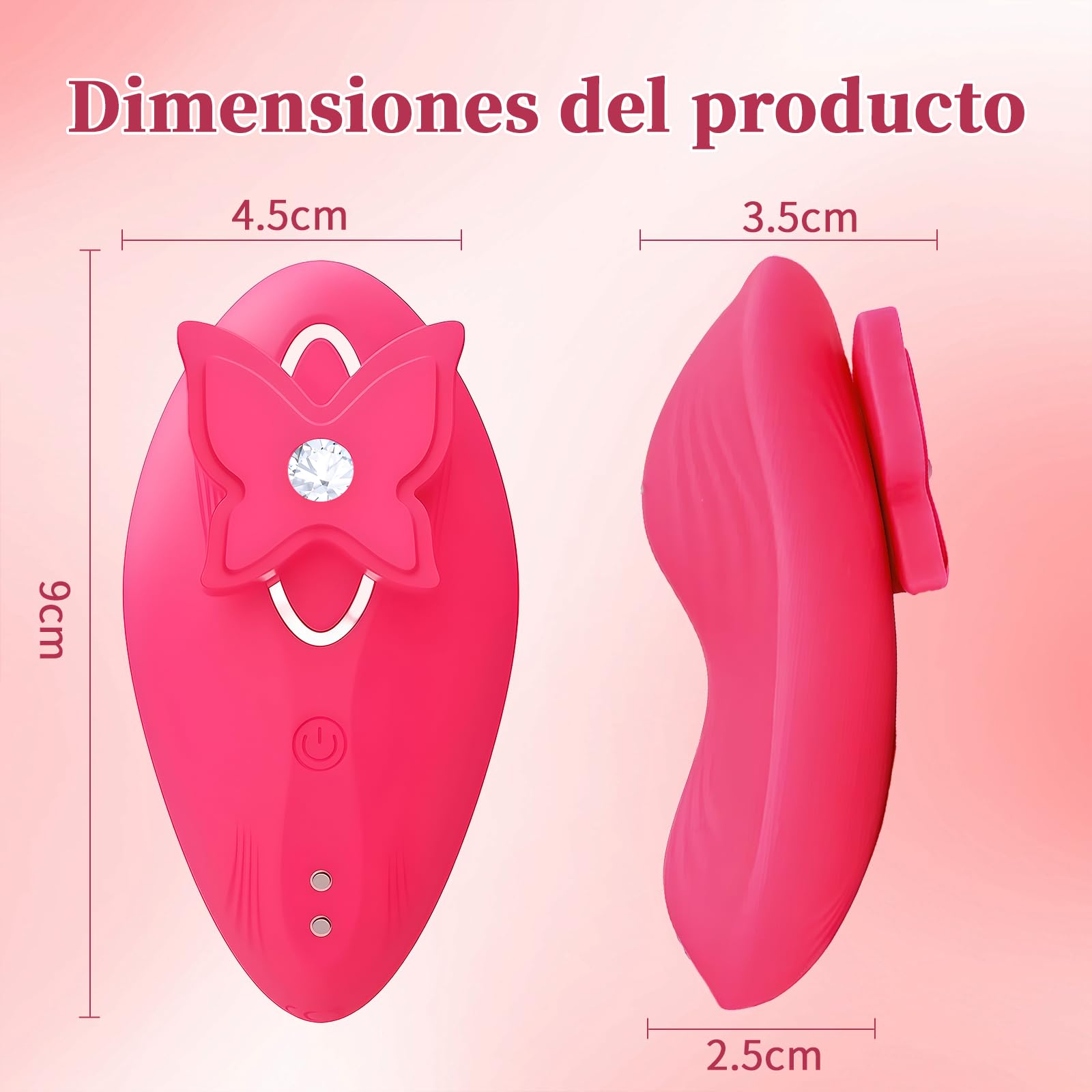 Vibradores Mariposas Vibradorador Clítoris Mujer Juguetes Eróticos | Vibrador Control Remoto App Huevos Vibradores con 9 Modos de Vibración Estimulador de Clítoris Femenino Sex Toys Silicona